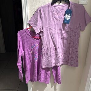 Life Is Good Purple Shirt Bundle S NWT